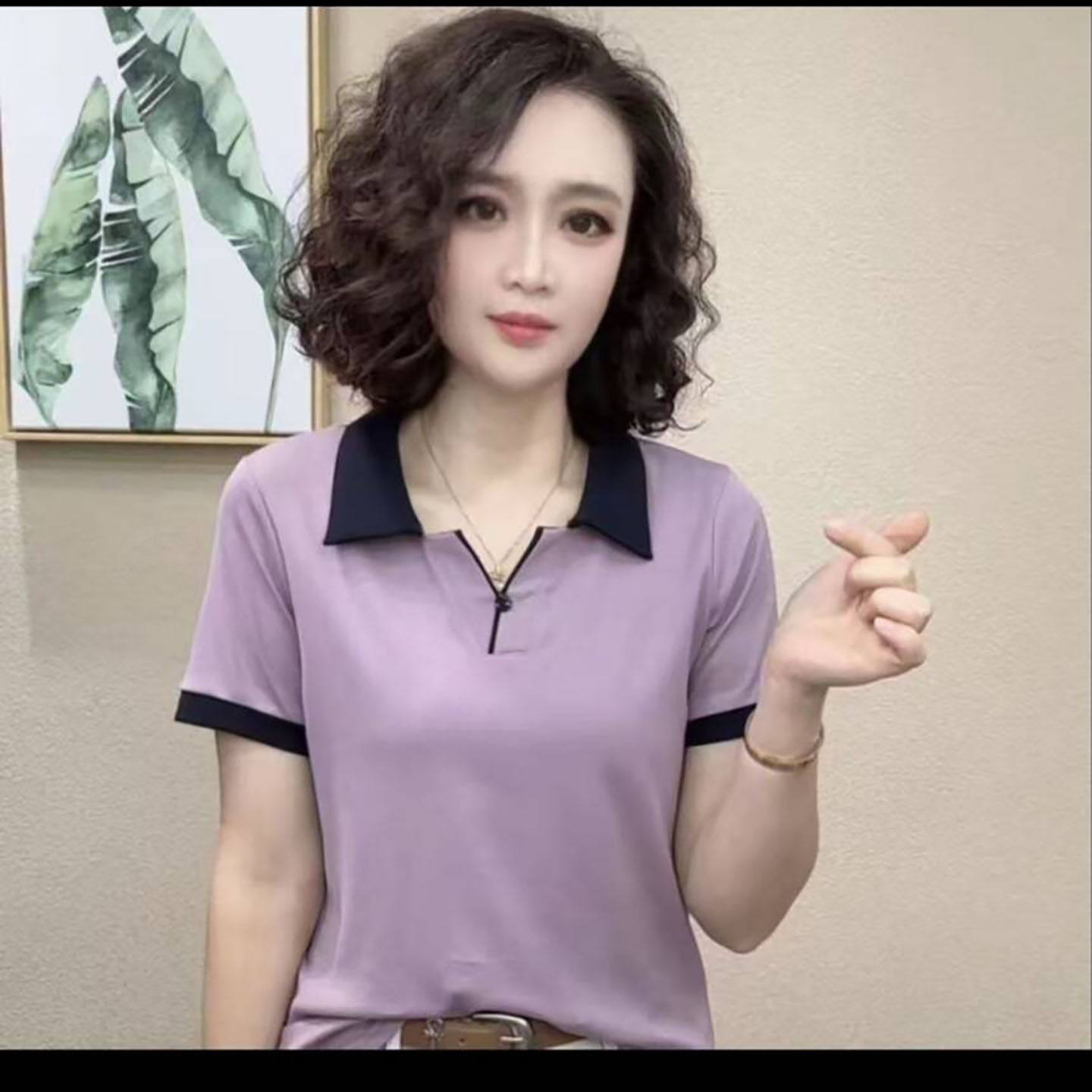 聚光点女装2026新款时尚减龄短袖T恤女士大码宽松小衫显瘦上衣a5