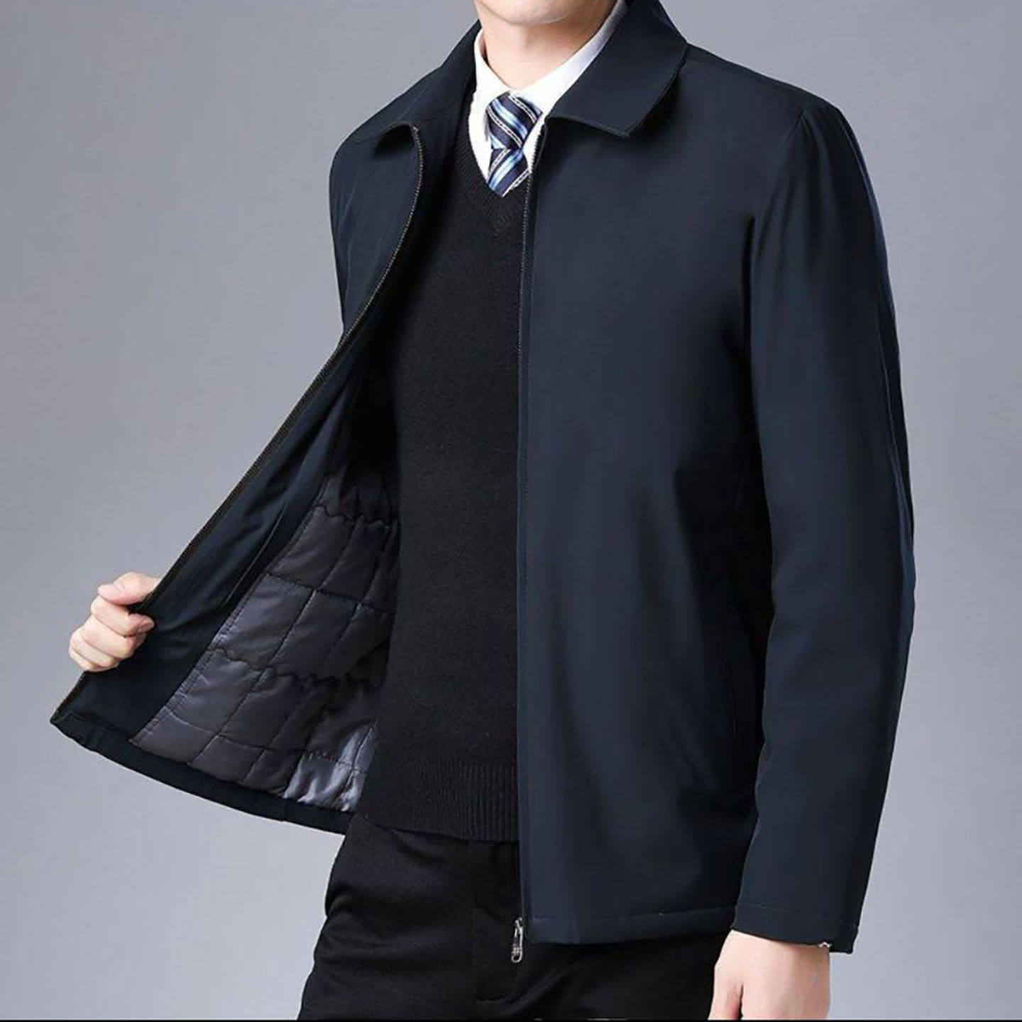 铂瑾服饰精选男装行政商务夹克外套秋冬男士加厚保暖棉服加棉上a6