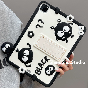 可爱立体煤球花朵iPad10保护套2022新款适用苹果iPad10.2寸mini6平板Air4/5硅胶软壳pro可爱女款9.7寸ipadpro