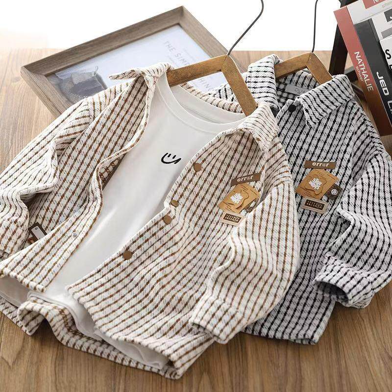 安阳童装男童衬衫春秋2025新款儿童衬衣薄款宝宝春季男孩春装外套