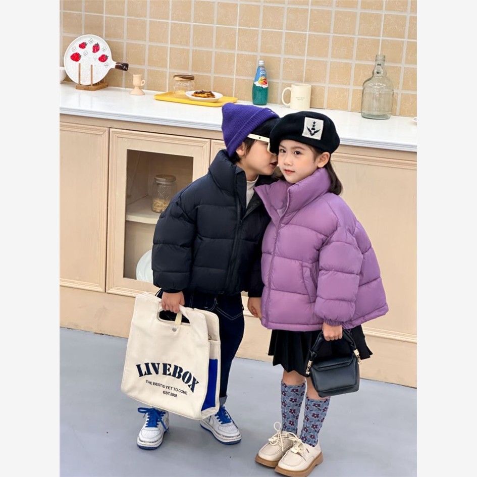 安阳童装冬儿童纯色棉服(