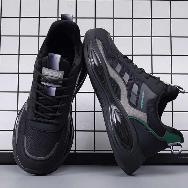 男鞋冬季新款百搭老爹潮鞋男加绒保暖软厚底增高休闲运动棉鞋a33