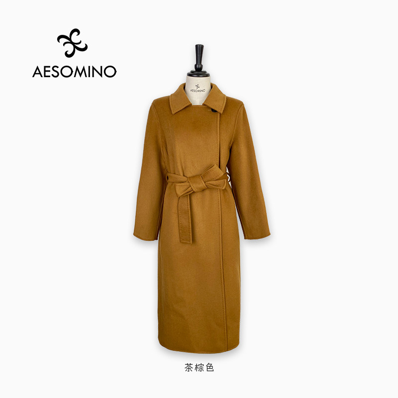 冬毛呢大衣茶棕色y209d6008