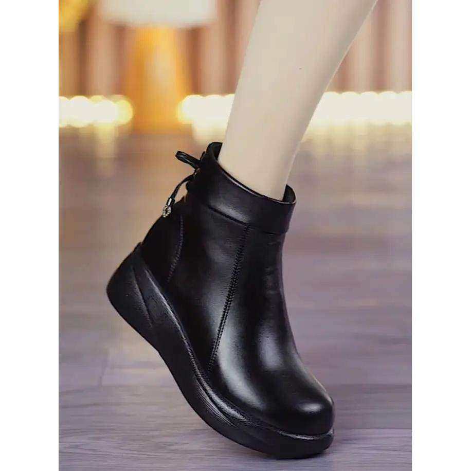 临沂商城德龙鞋新款加绒保暖短靴中老年平底厚底防滑休闲妈妈鞋,女鞋,时装靴,淘宝优惠券,粉丝福利购,淘宝优惠卷