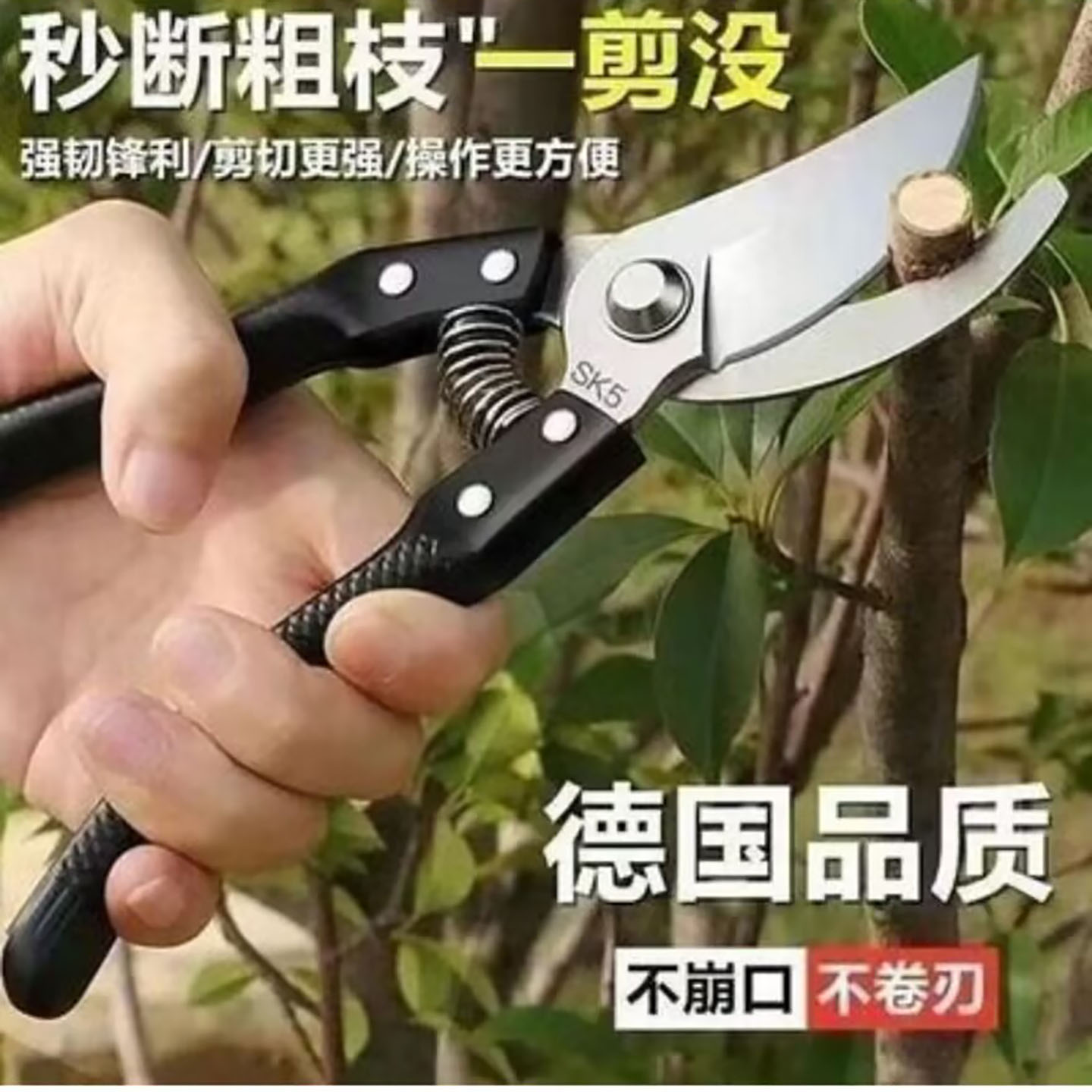 论呼甄选德国进口SK5锰钢修枝剪果树花木园艺剪刀修树枝专用神a2