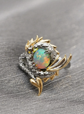 守护者巨龙戒指立体浮雕潮流霸气小众高级设计感个性独特尾戒配饰