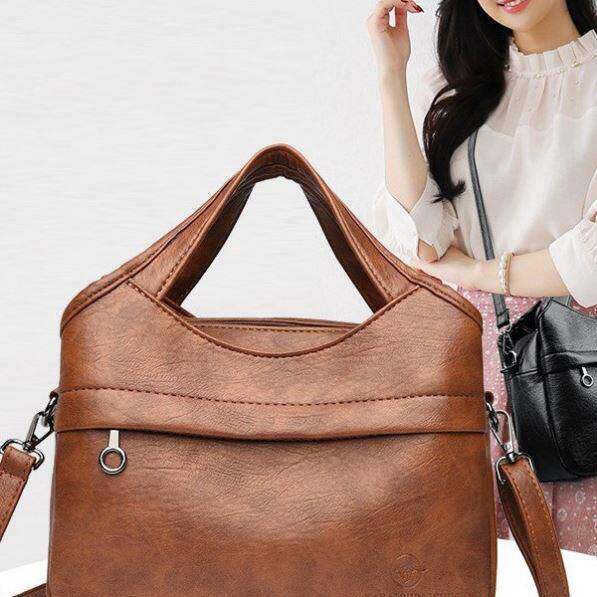 广航皮具包包时尚大容量手提包新款简约百搭休闲单肩包女士斜挎包