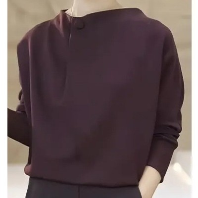 高含棉时尚减龄圆领卫衣女2025年春秋新款小个子百搭遮肉长袖上衣