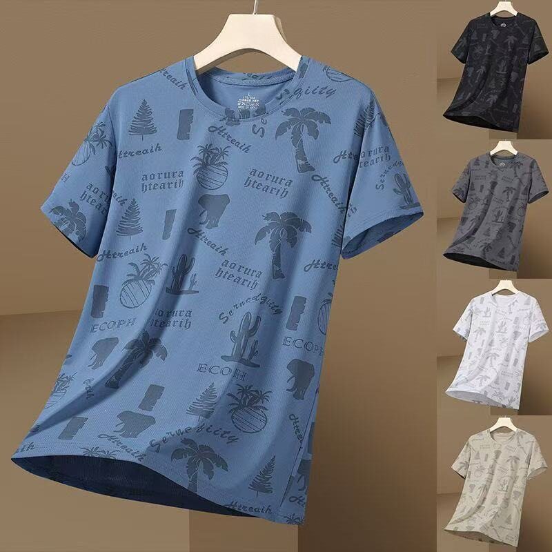 夏季薄款打底衫男士短袖t恤圆领T恤衣服潮牌百搭上衣男款短袖t恤