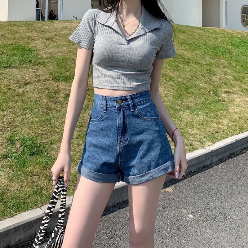 短裤女夏2026新款韩风宽松学生百搭chic简约阔腿显瘦高腰牛仔热裤