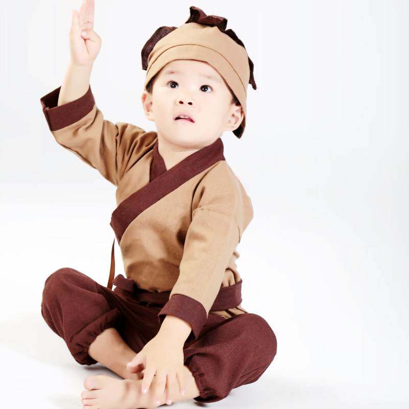 儿童锄禾古装悯农表演服演出服小药童男童装汉服国学服幼儿摄影服