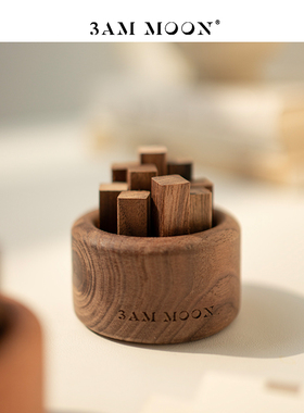 小柴堆小财堆扩香木黑胡桃木扩香器创意无火香薰桌面摆件生日礼物