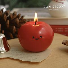 红苹果圣诞新年蜡烛氛围装饰小众可爱卡通圣诞树伴手礼物拍摄道具
