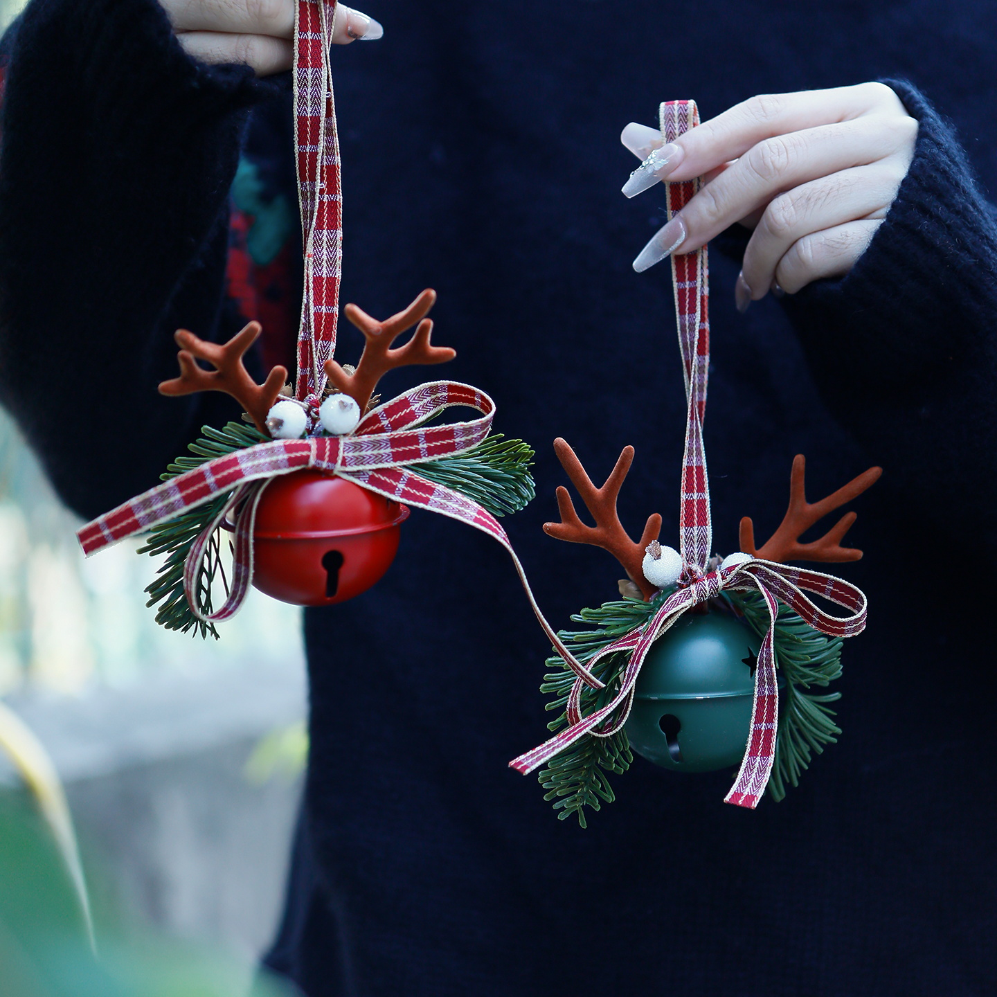 圣诞节装饰品挂件北欧风圣诞铃铛摆件耶诞节树氛围场景布置小挂饰