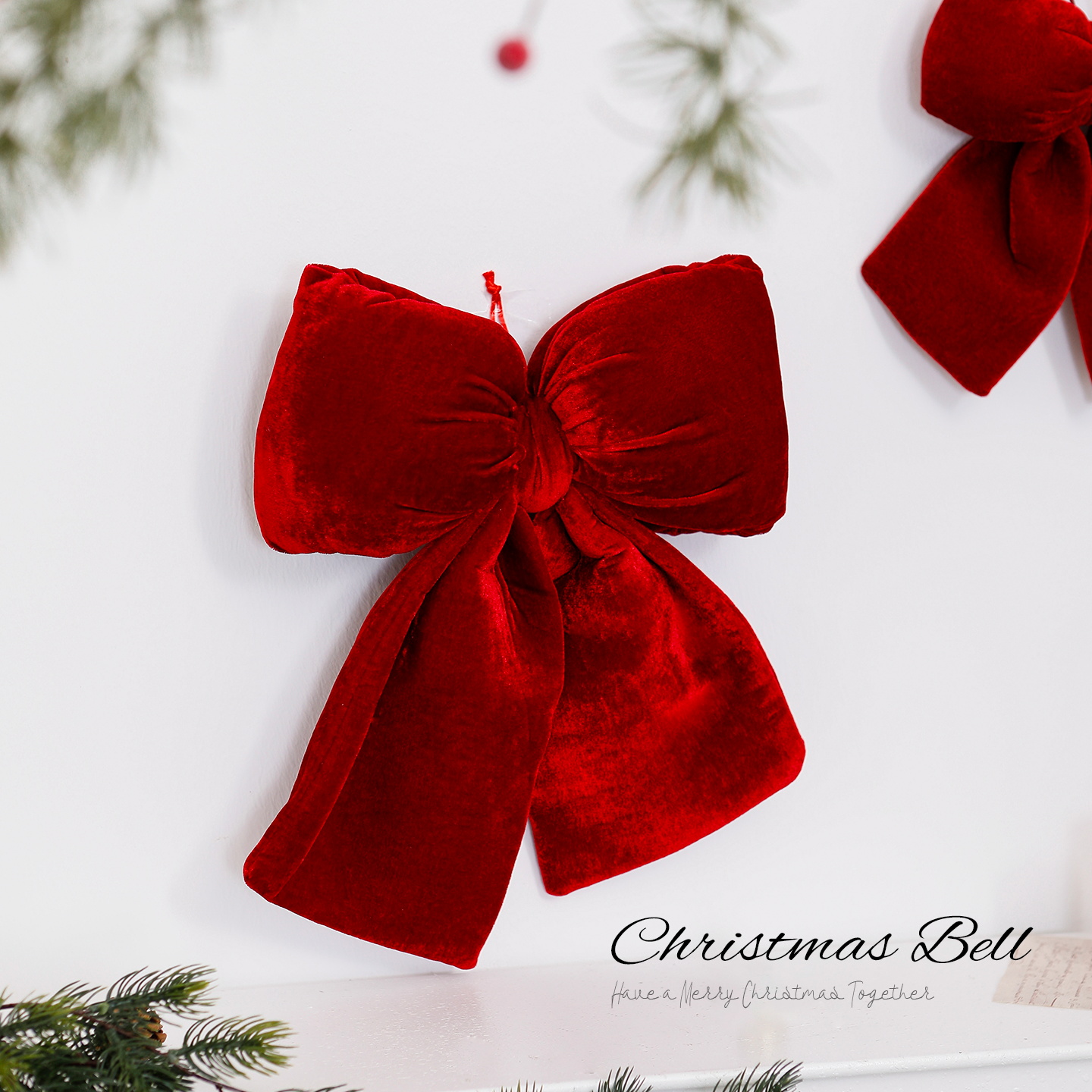 圣诞节装饰品红色蝴蝶结挂饰圣诞树挂件商场场景布置装扮摆件道具