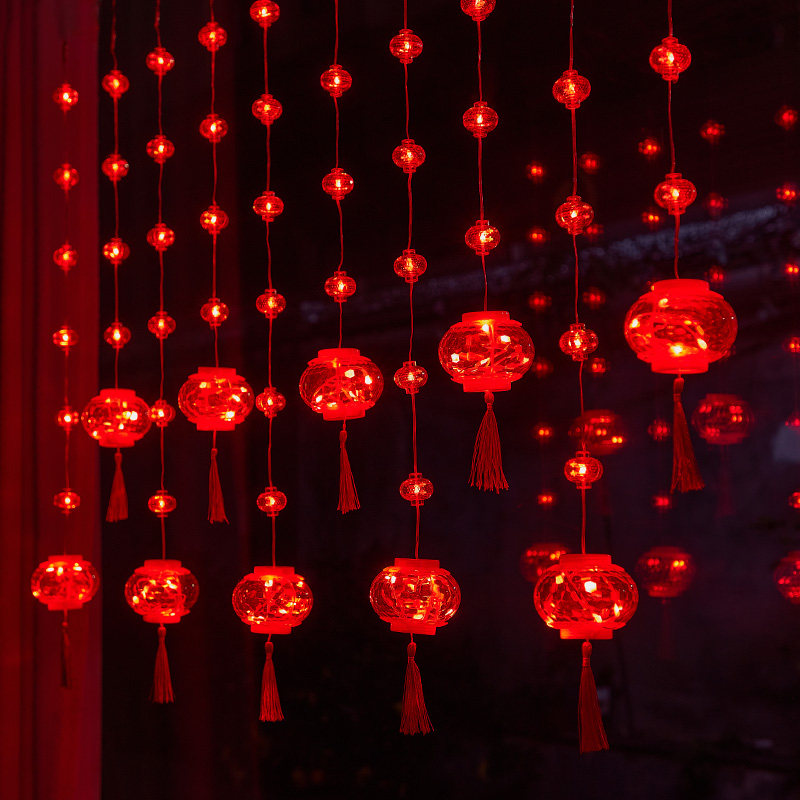 福新新年窗帘灯过年布置