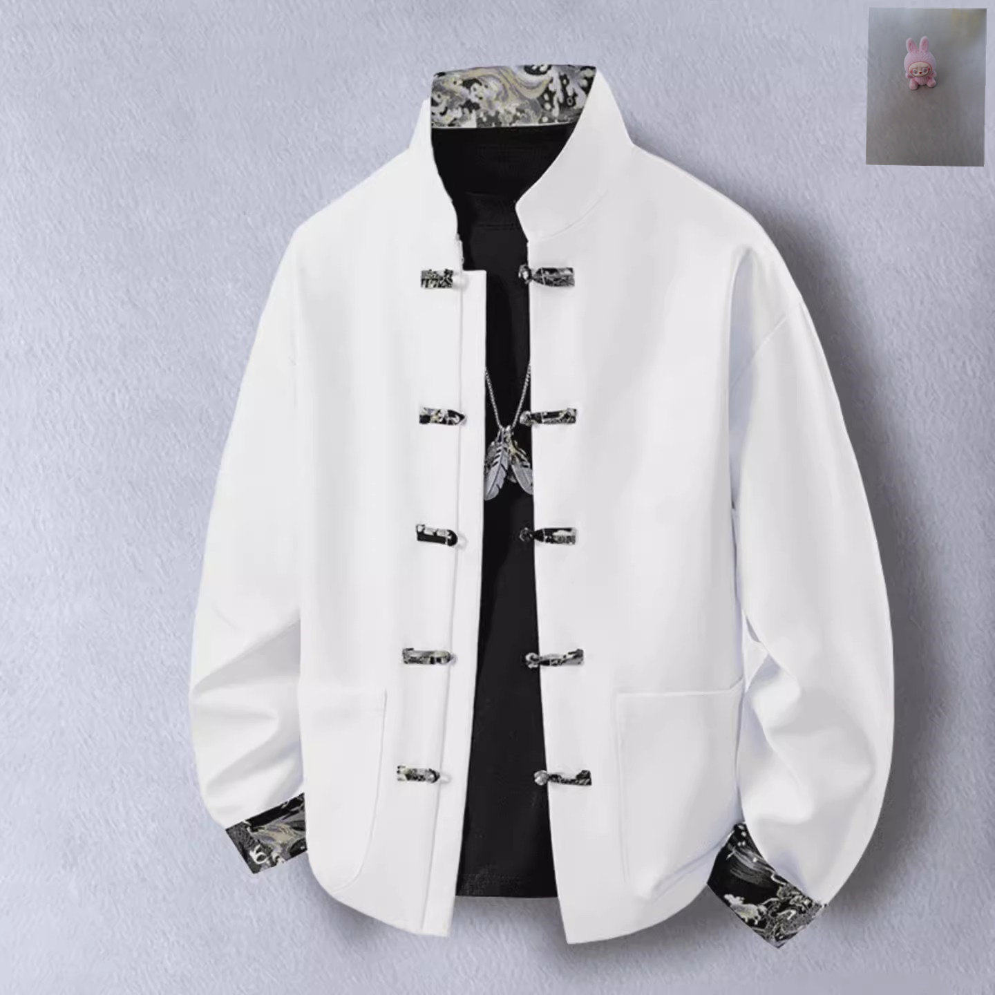 雪溪2026早春新款中国风唐装夹克国潮汉服衬衫式立领宽松复古外a3