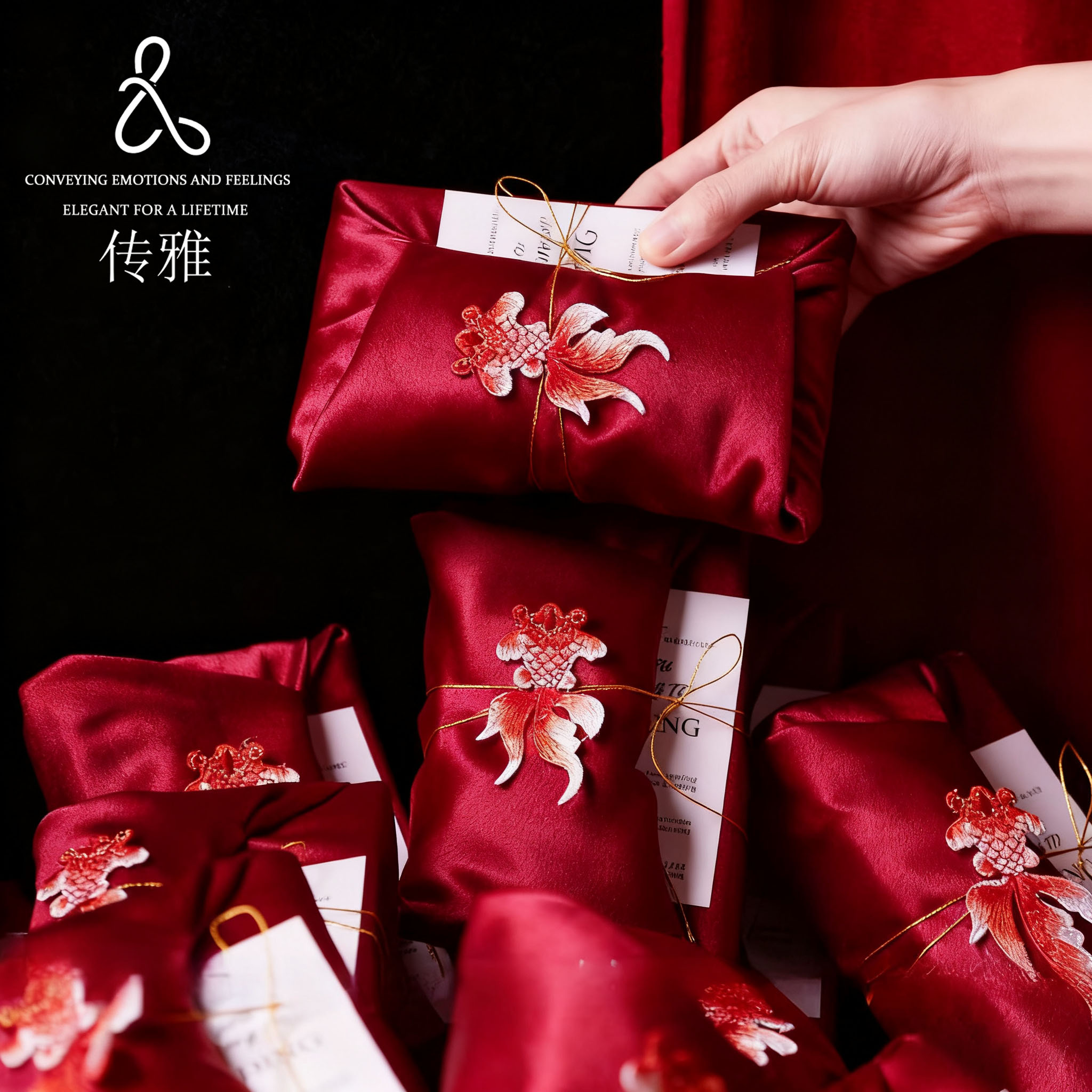 传雅2025年中式新款糖盒结婚喜糖盒牛皮纸结婚吕敷定制空盒伴手礼