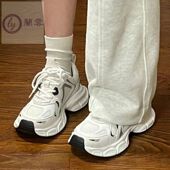 女2025爆款 网面休闲跑步运动鞋 女百搭厚底透气鞋 老爹鞋 子ins潮D