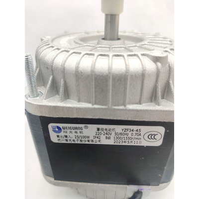 。WEIGUANU杭州微光罩极电机YZF 34-45 100W/25W制冰机散热雪柜电