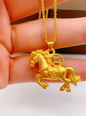 2026马年国潮金色生肖吊坠套装