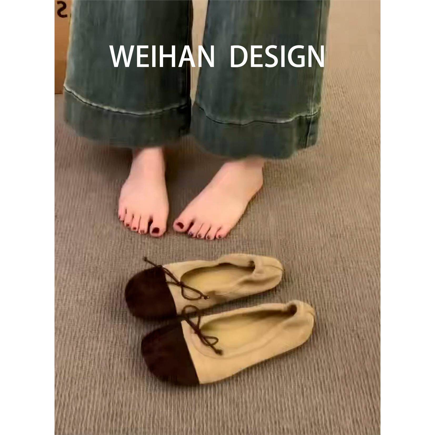 羊皮版！少女风拼色圆头