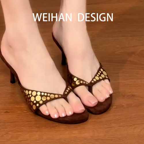 羊皮版！法式复古夹趾后