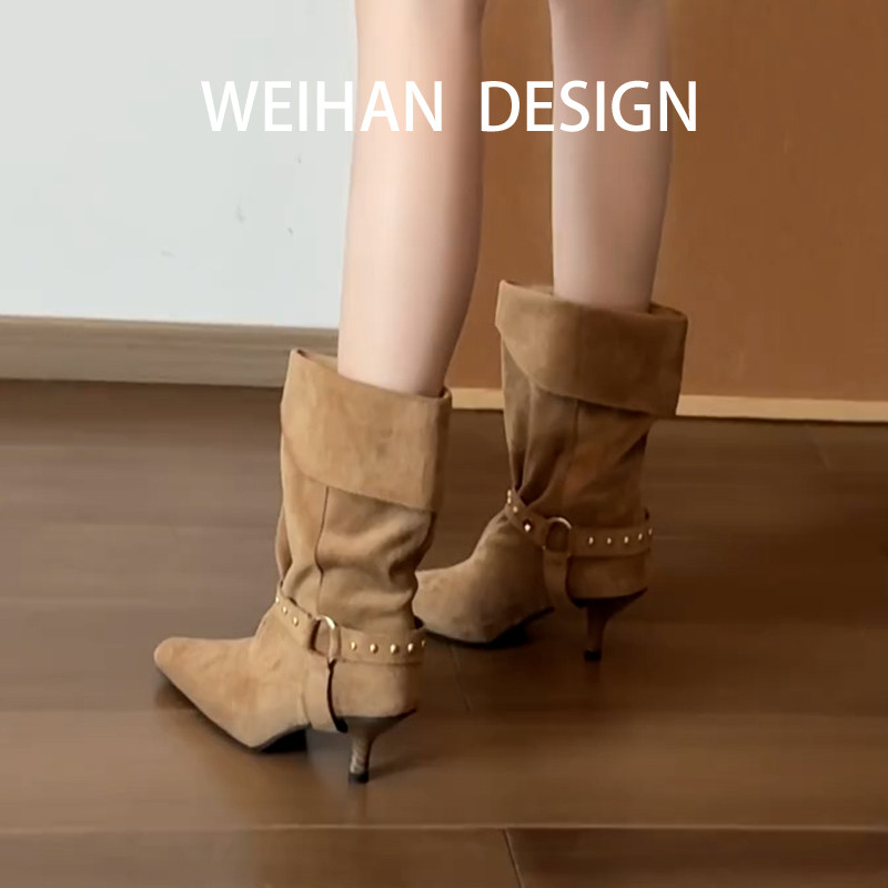 羊皮版！辣妹风铆钉翻边