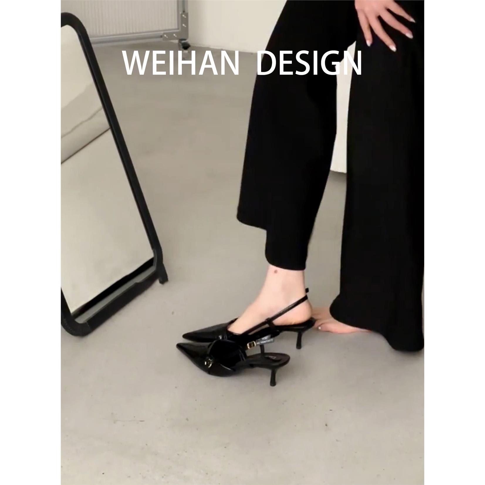 羊皮版！复古黑色尖头后