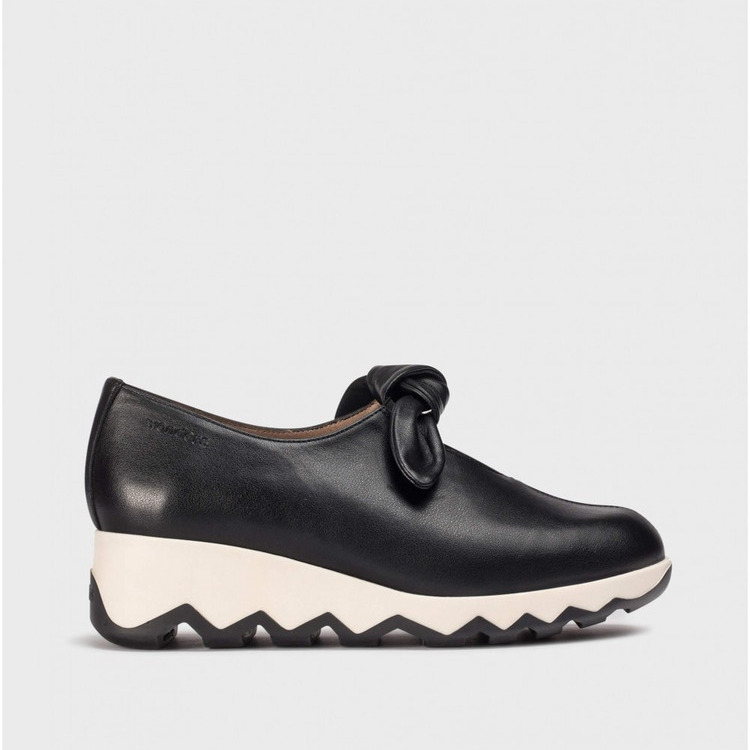 WONDERS西班牙原产进口纯色蝴蝶结玛丽珍圆头休闲女单鞋