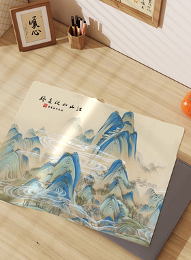 笔记本电脑遮灰盖布盖巾中式山水毛绒键盘主机防尘罩布遮尘盖布