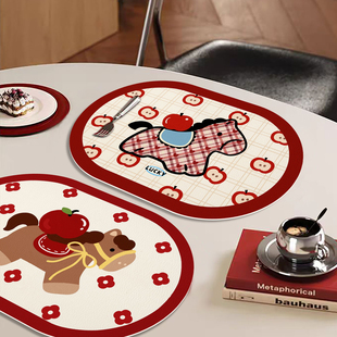 2026春季新品pvc餐垫防水垫子隔热垫长方形餐桌垫简约可爱西餐垫