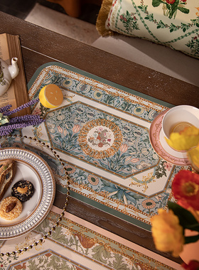 法式田园花皮革餐垫免洗防水桌垫茶几垫隔热防烫防油PU皮桌面垫