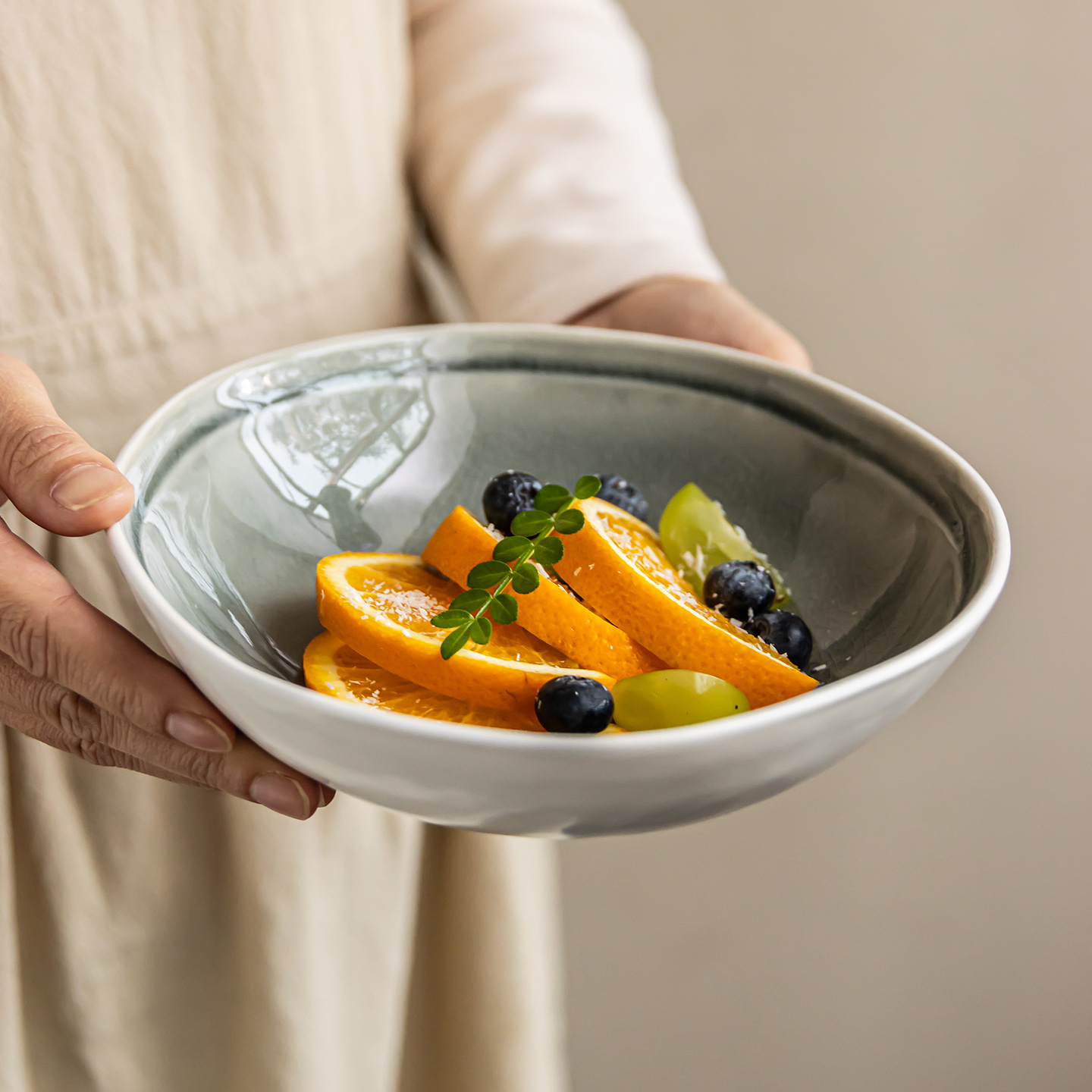 YEHOME简约陶瓷碗家用水果碗