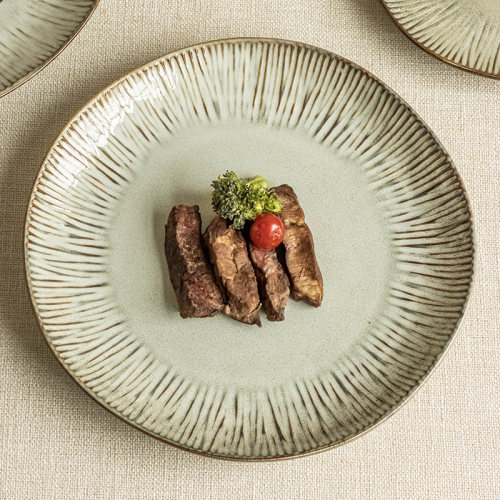 菜盘西餐盘意面盘陶瓷条纹盘子