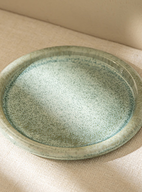 YE HOME 小清新窑变陶瓷盘家用菜盘创意卷边盘点心盘沙拉盘蛋糕盘