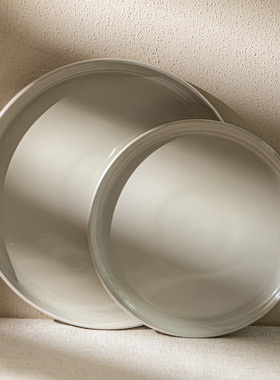 YE HOME 简约白色陶瓷盘子家用圆形餐盘甜品盘菜盘北欧风格餐具