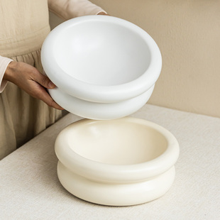 YE HOME 北欧风陶瓷碗家用大号碗水果碗白色高级感圆形餐具套装