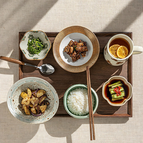YEHOME森系混搭陶瓷一人食套件