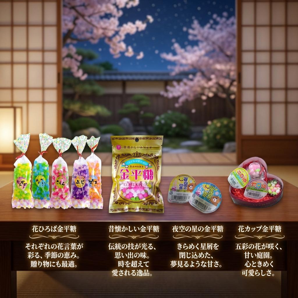 日本进口金平糖花广场怀旧糖果星空花圃小包装可爱儿童零食糖果