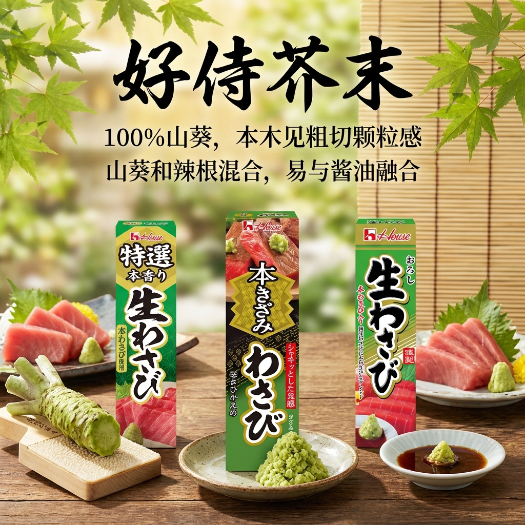 日本进口好侍芥末高级精选版粗颗粒版普通推荐山葵刺身料理专用