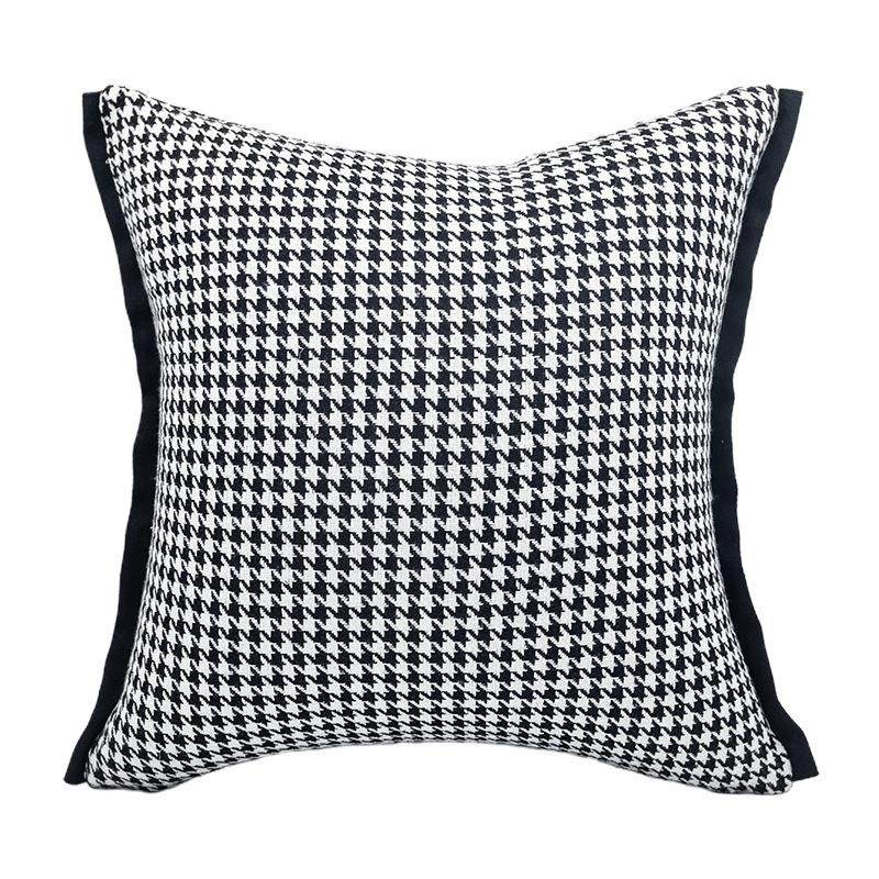 跨境新款家居千鸟格雪尼尔提花拼接抱枕现代客厅沙发靠垫枕套,居家布艺,抱枕被,淘宝优惠券,粉丝福利购,淘宝优惠卷