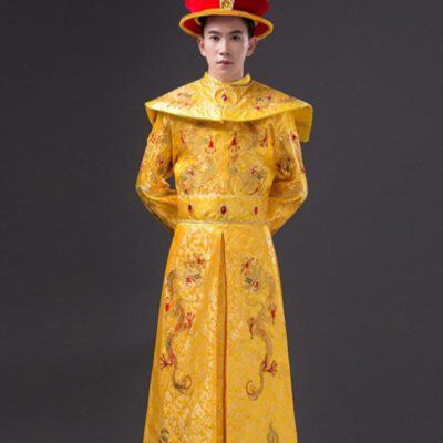 清朝皇帝龙袍服装宫廷乾隆皇阿玛太子服宽松男士古装影视演出服装