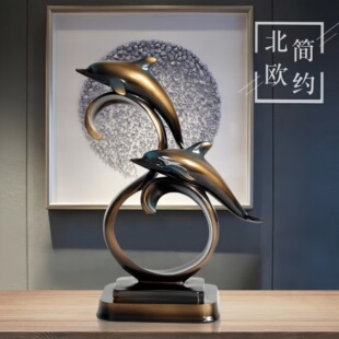 新款 饰品办公室桌面创意工艺品 欧式 海豚摆件家居客厅电视柜酒柜装