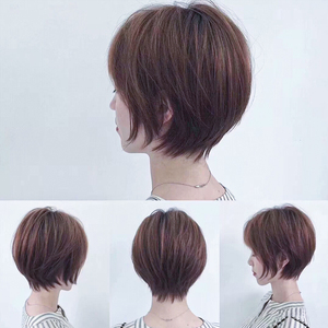 假发真发全真人发自然短发发型女夏新款波波全头光头套整顶假发套