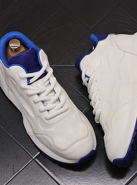 休闲鞋系带潮流时尚运动鞋跑步百搭韩版白色潮男鞋舒适简约潮鞋