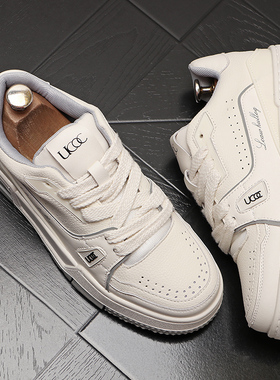 高级感男鞋2024新款潮牌小白鞋低帮百搭男士板鞋时尚厚底休闲鞋子