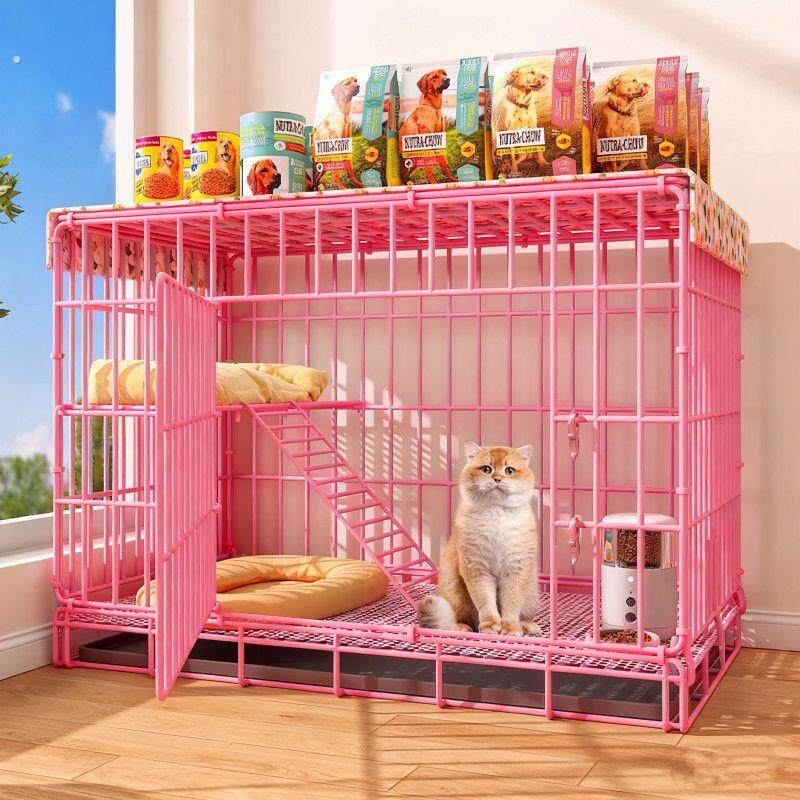双层猫笼子超大自由空间家用室内猫窝猫托盘一体猫咪折叠幼猫专用