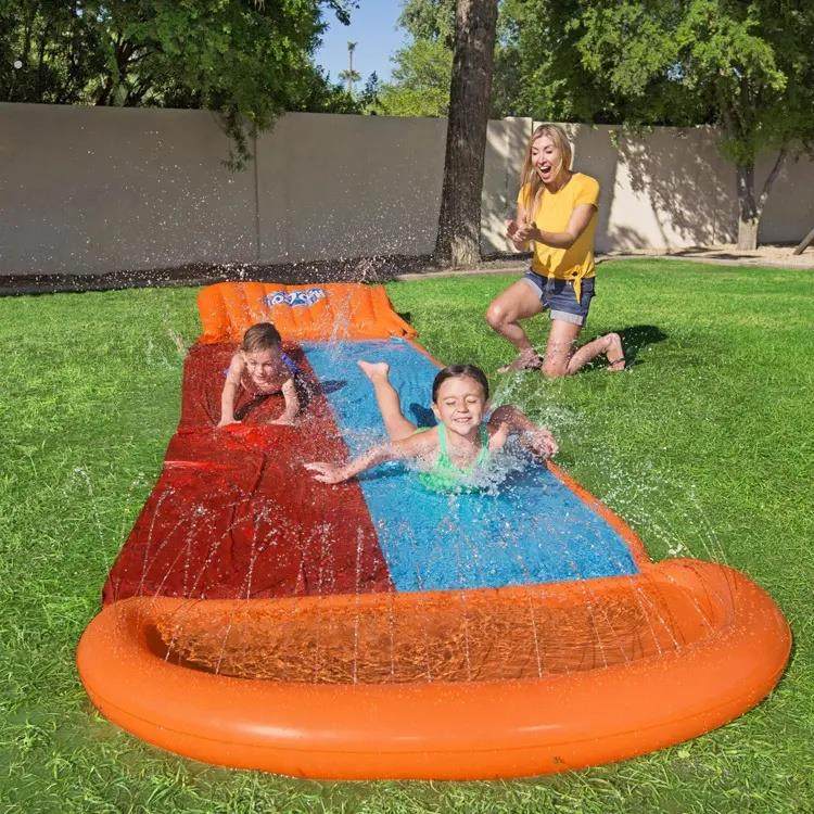 儿童滑水垫草地喷水垫夏天玩水双人滑水道三人划水道户外戏水玩具