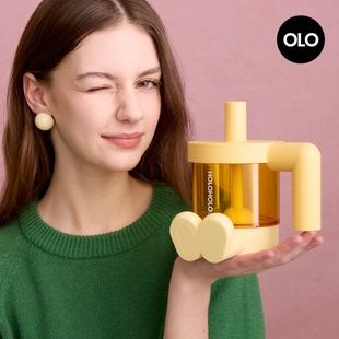 holoholo糖果杯子女高颜值咖啡塑料马克杯可爱夏季大容量吸管水杯